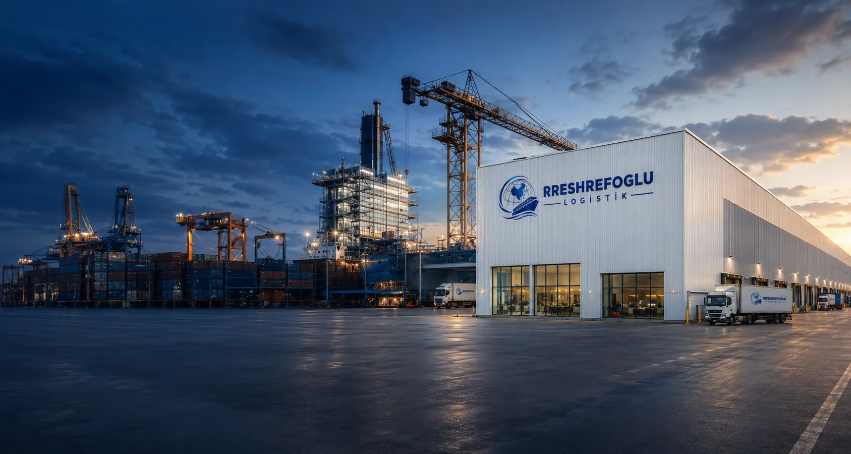 Rreshrefoglu Logistik terminalı — anbar kompleksi və liman kranları